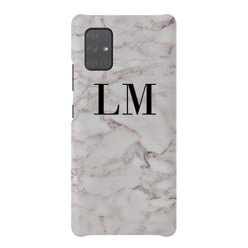 Personalised White Napoli Marble Initials Samsung Galaxy A51 Case