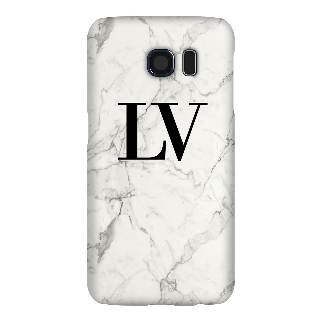 Personalised White Calacatta Marble Initials Samsung Galaxy S6 Case