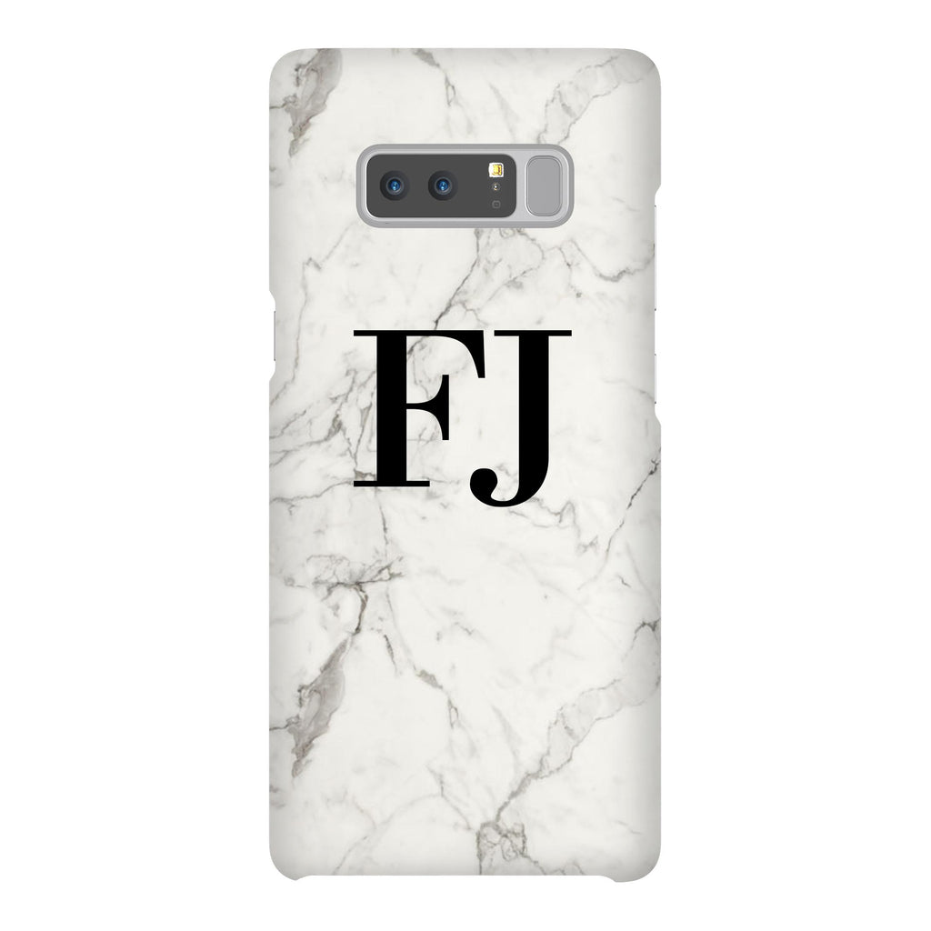 Personalised White Calacatta Marble Initials Samsung Galaxy Note 8 Case
