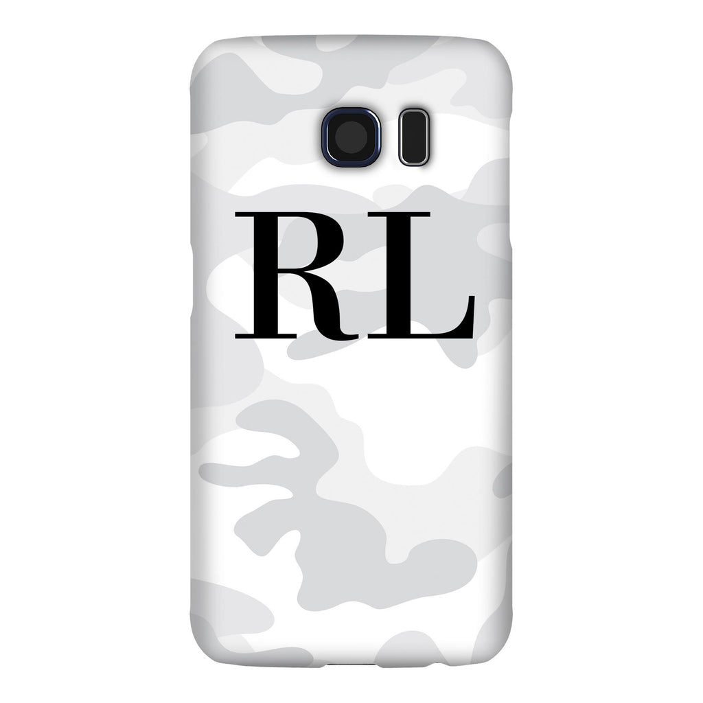 Personalised White Camouflage Initials Samsung Galaxy S6 Edge Case