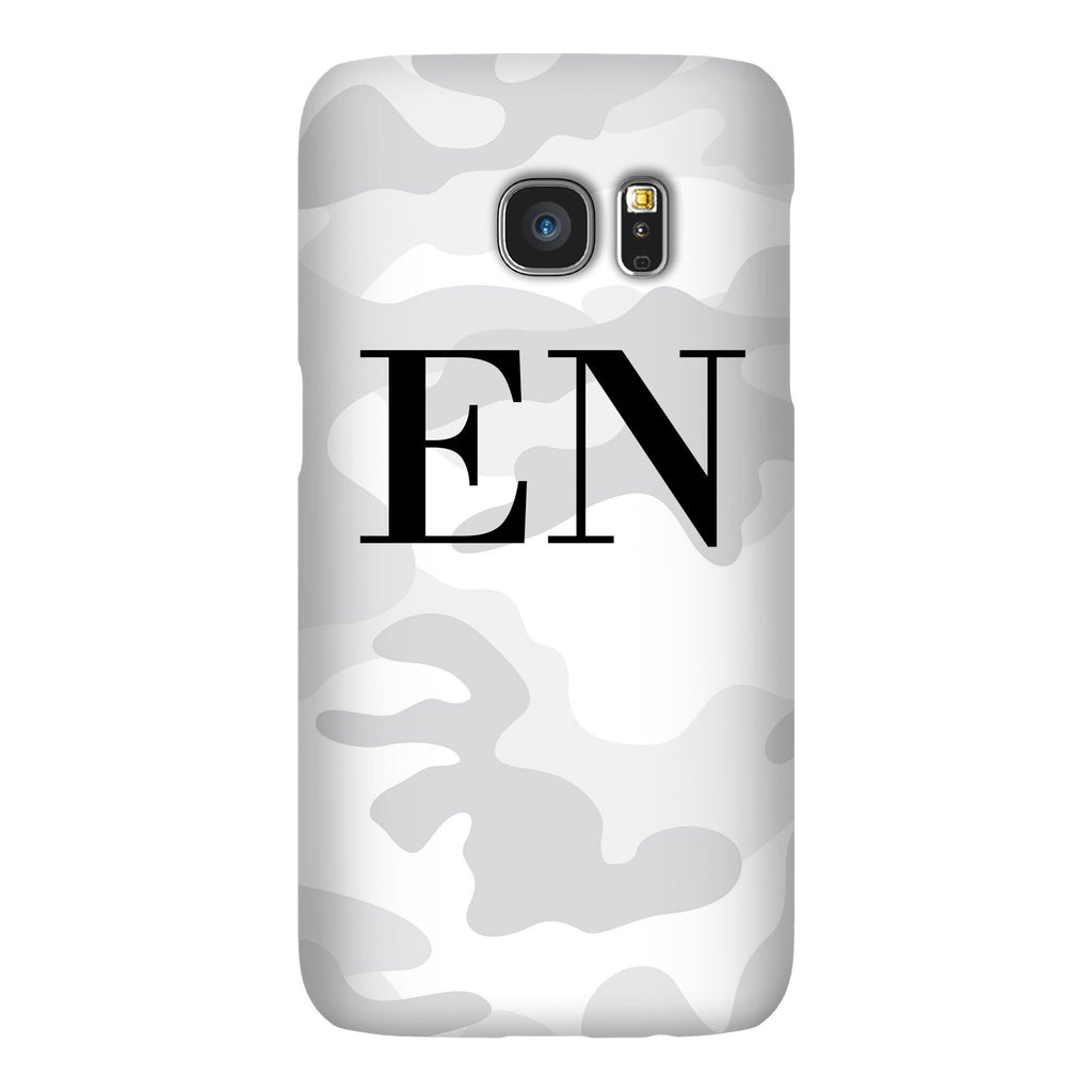 Personalised White Camouflage Initials Samsung Galaxy S7 Case