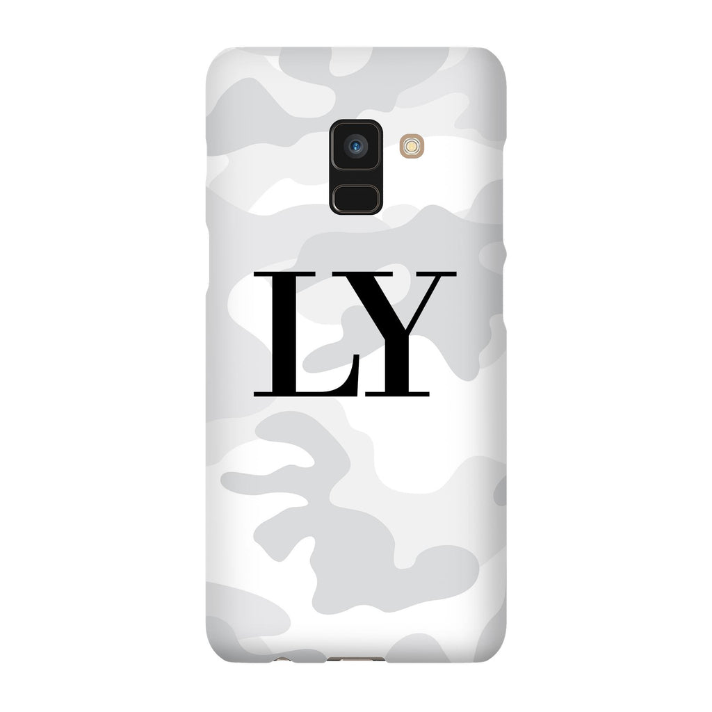 Personalised White Camouflage Initials Samsung Galaxy A8 Case
