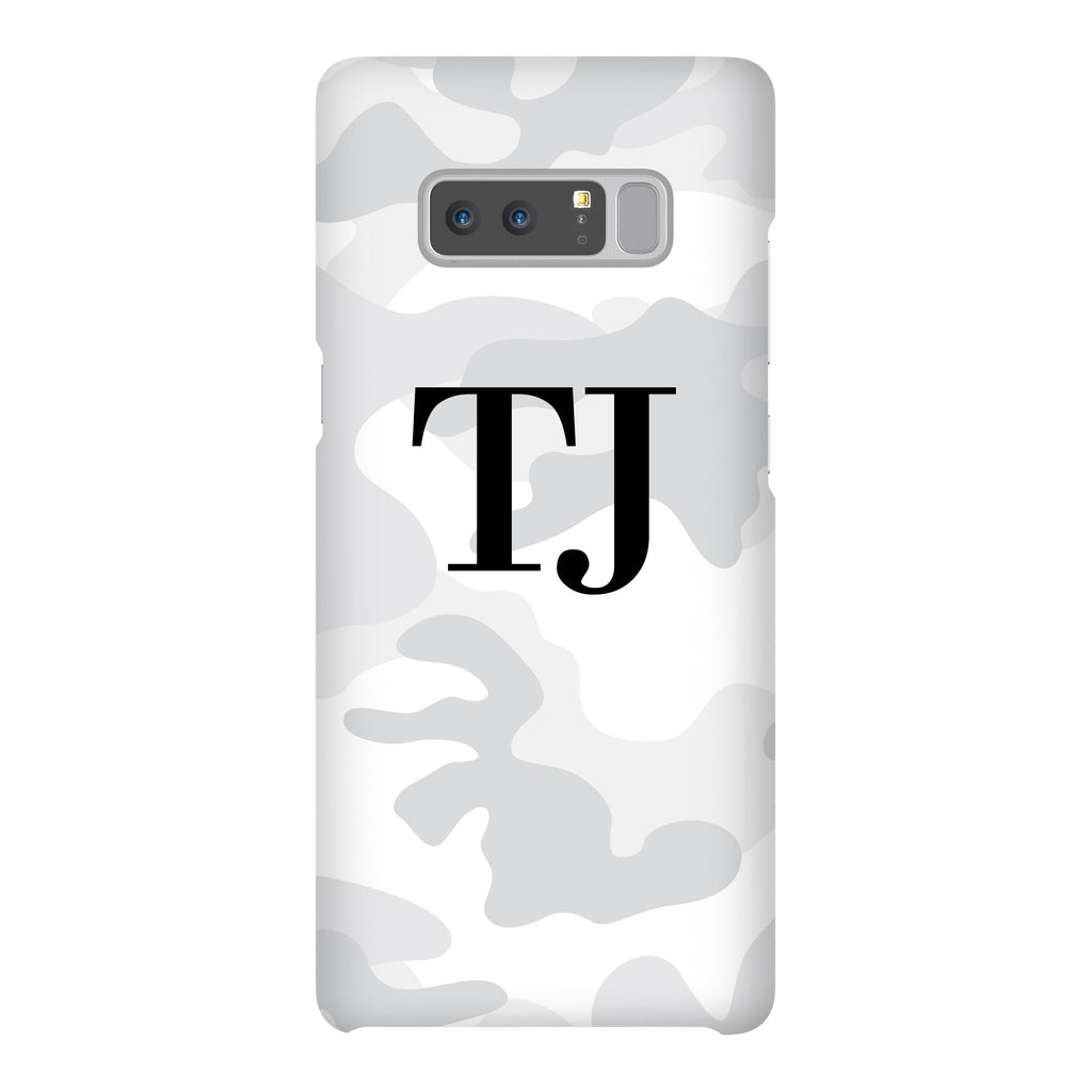 Personalised White Camouflage Initials Samsung Galaxy Note 9 Case