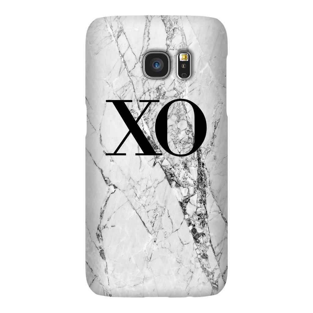 Personalised Cracked White Marble Initials Samsung Galaxy S7 Case