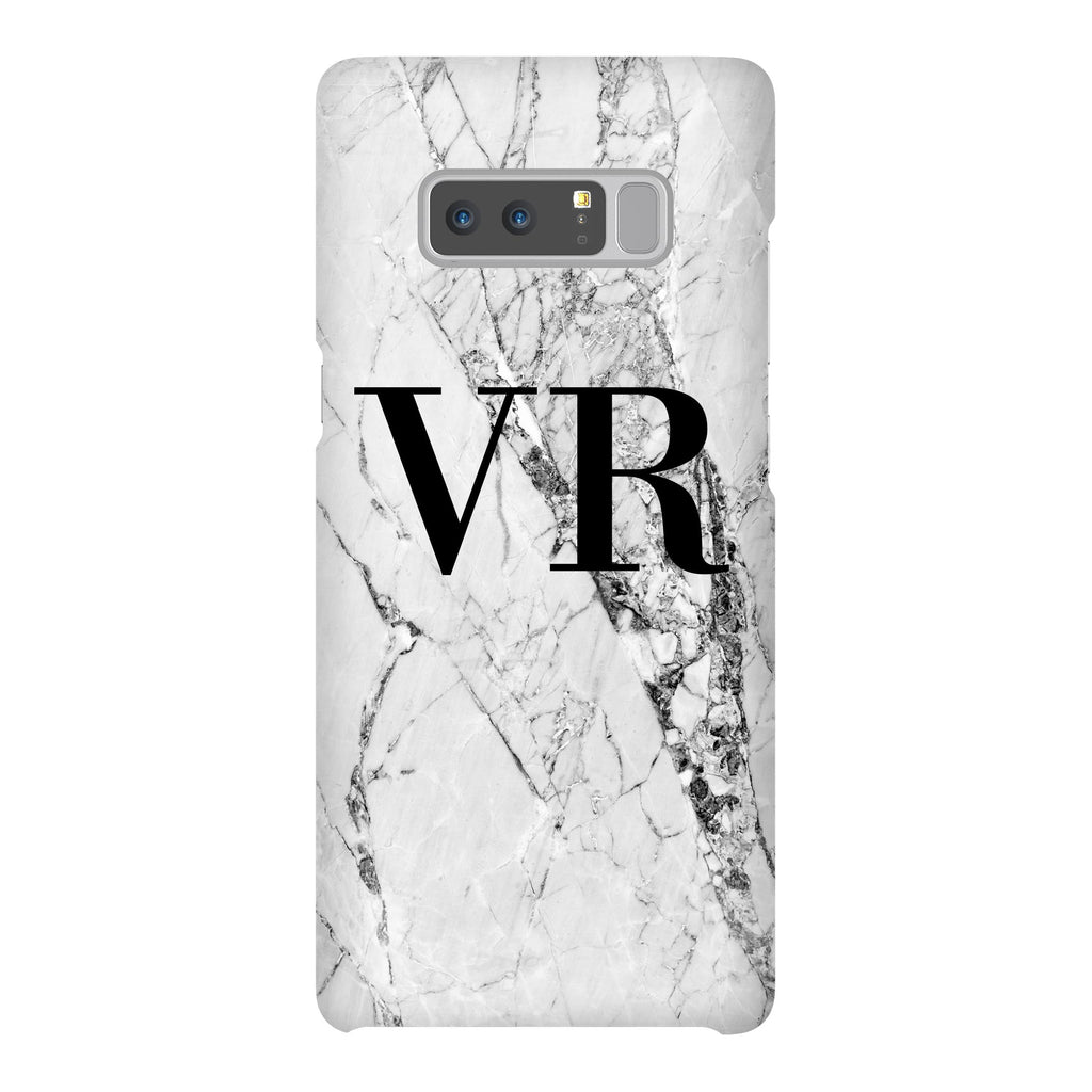 Personalised Cracked White Marble Initials Samsung Galaxy Note 8 Case