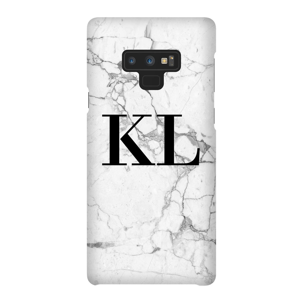 Personalised White Marble Initials Samsung Galaxy Note 9 Case