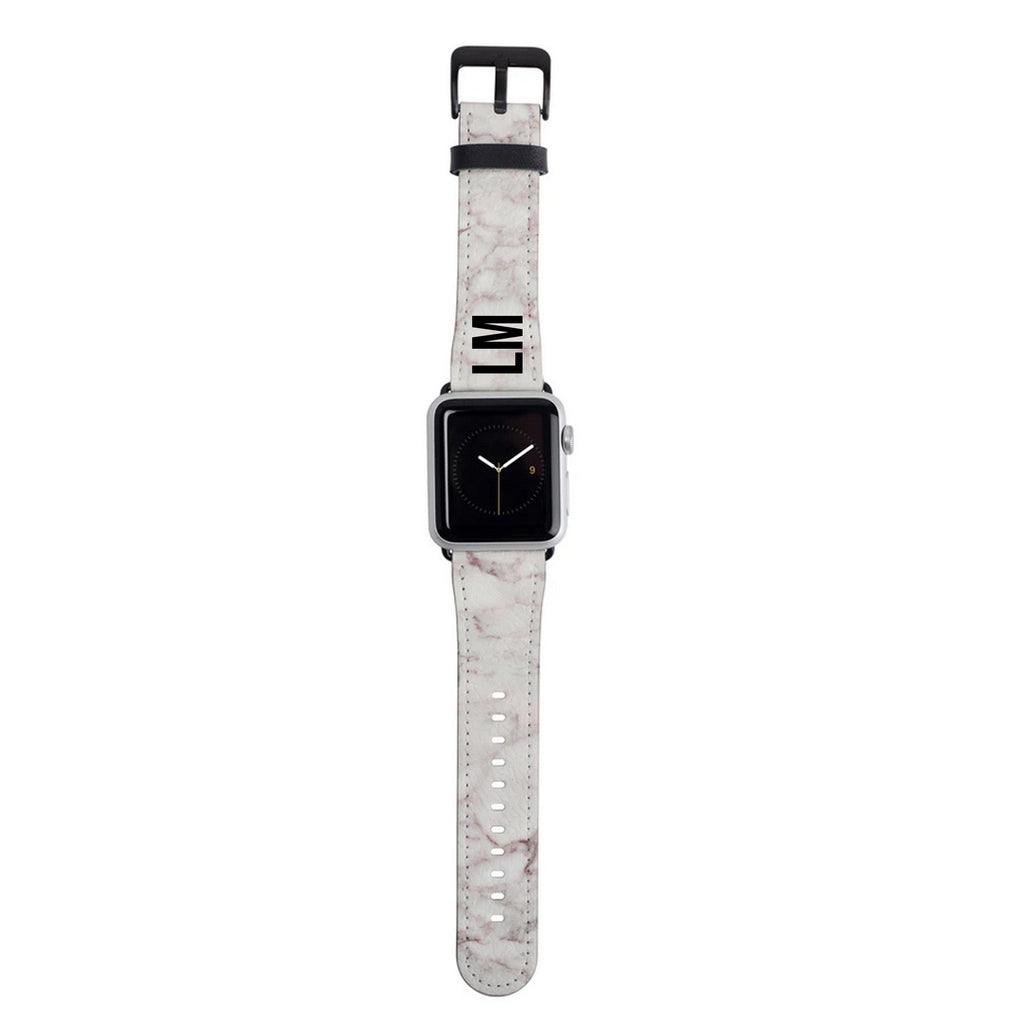 Personalised White Napoli Marble Apple Watch Strap