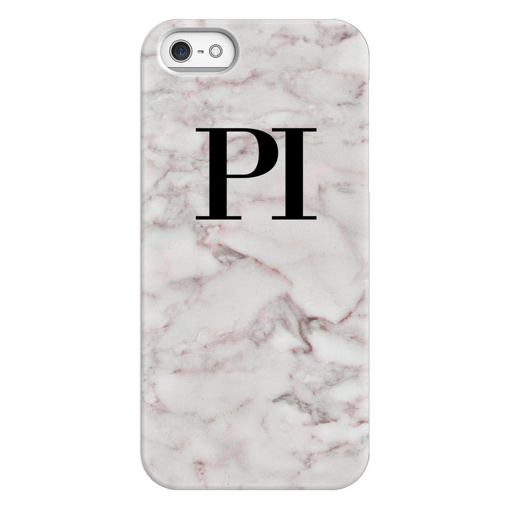 Personalised White Napoli Marble Initials iPhone 5/5s/SE (2016) Case