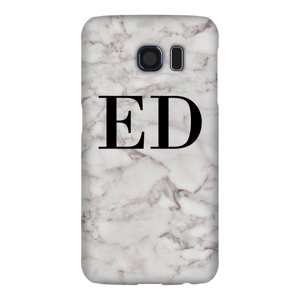 Personalised White Napoli Marble Initials Samsung Galaxy S6 Edge Case
