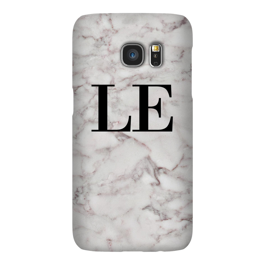 Personalised White Napoli Marble Initials Samsung Galaxy S7 Case