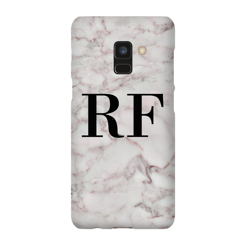 Personalised White Napoli Marble Initials Samsung Galaxy A8 Case
