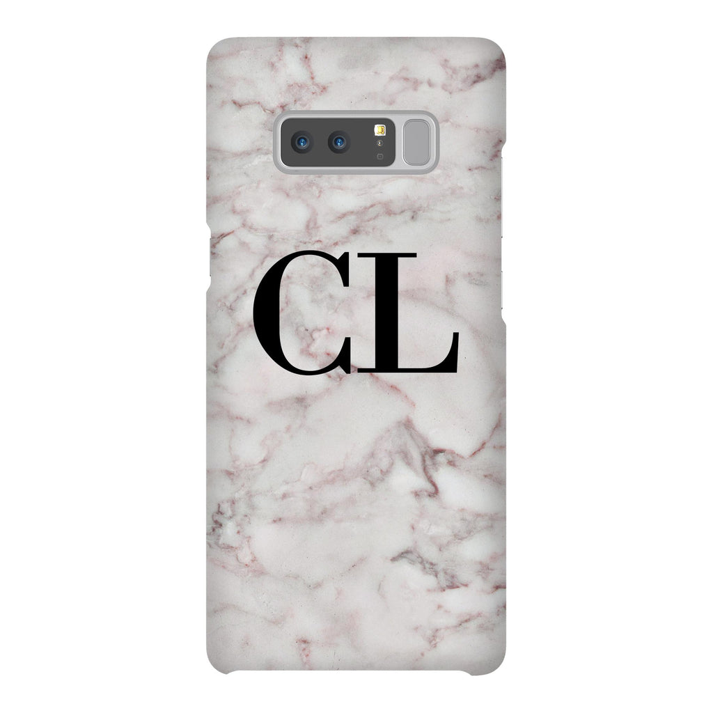 Personalised White Napoli Marble Initials Samsung Galaxy Note 8 Case