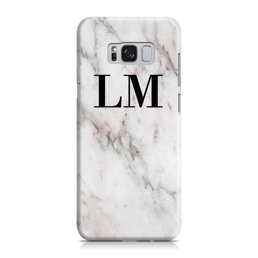 Personalised White Rosa Marble Initials Samsung Galaxy S8 Plus Case