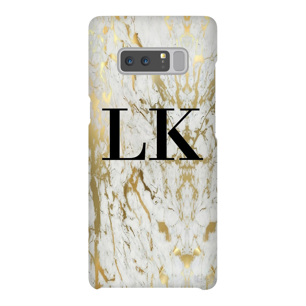 Personalised White x Gold Marble Initials Samsung Galaxy Note 8 Case