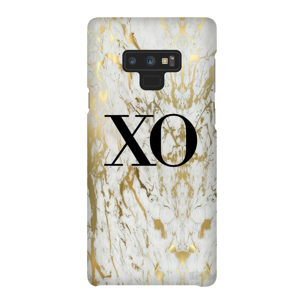 Personalised White x Gold Marble Initials Samsung Galaxy Note 9 Case