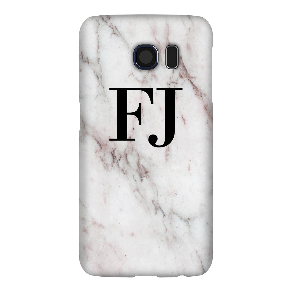 Personalised White Rosa Marble Initials Samsung Galaxy S6 Case