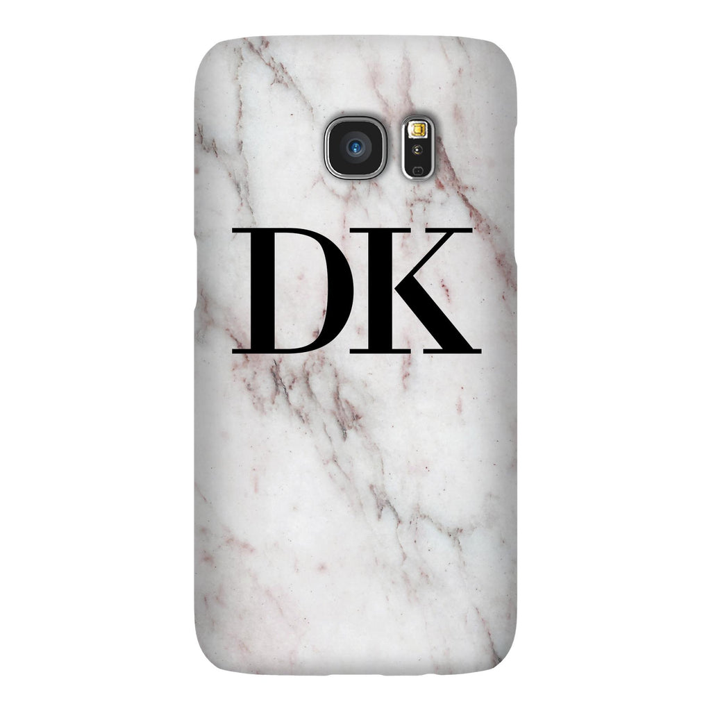 Personalised White Rosa Marble Initials Samsung Galaxy S7 Case