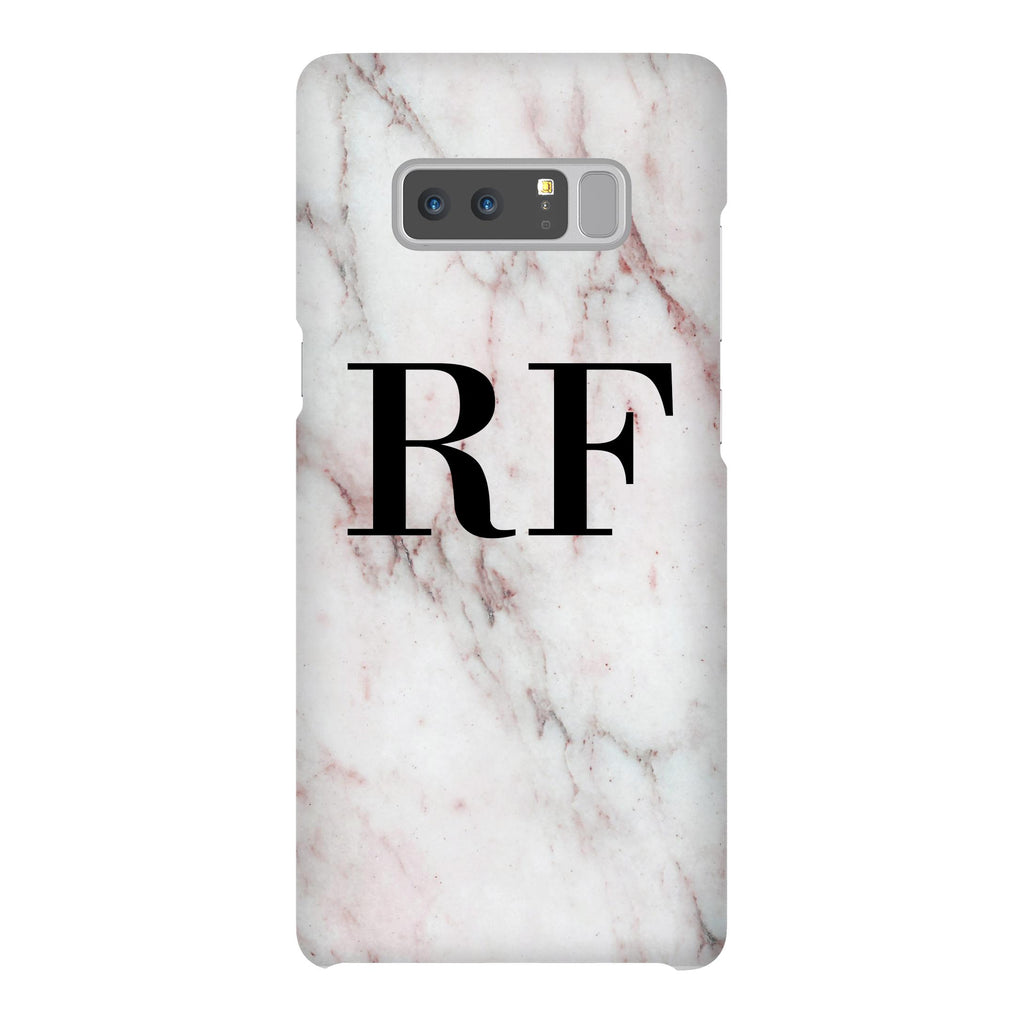 Personalised White Rosa Marble Initials Samsung Galaxy Note 8 Case