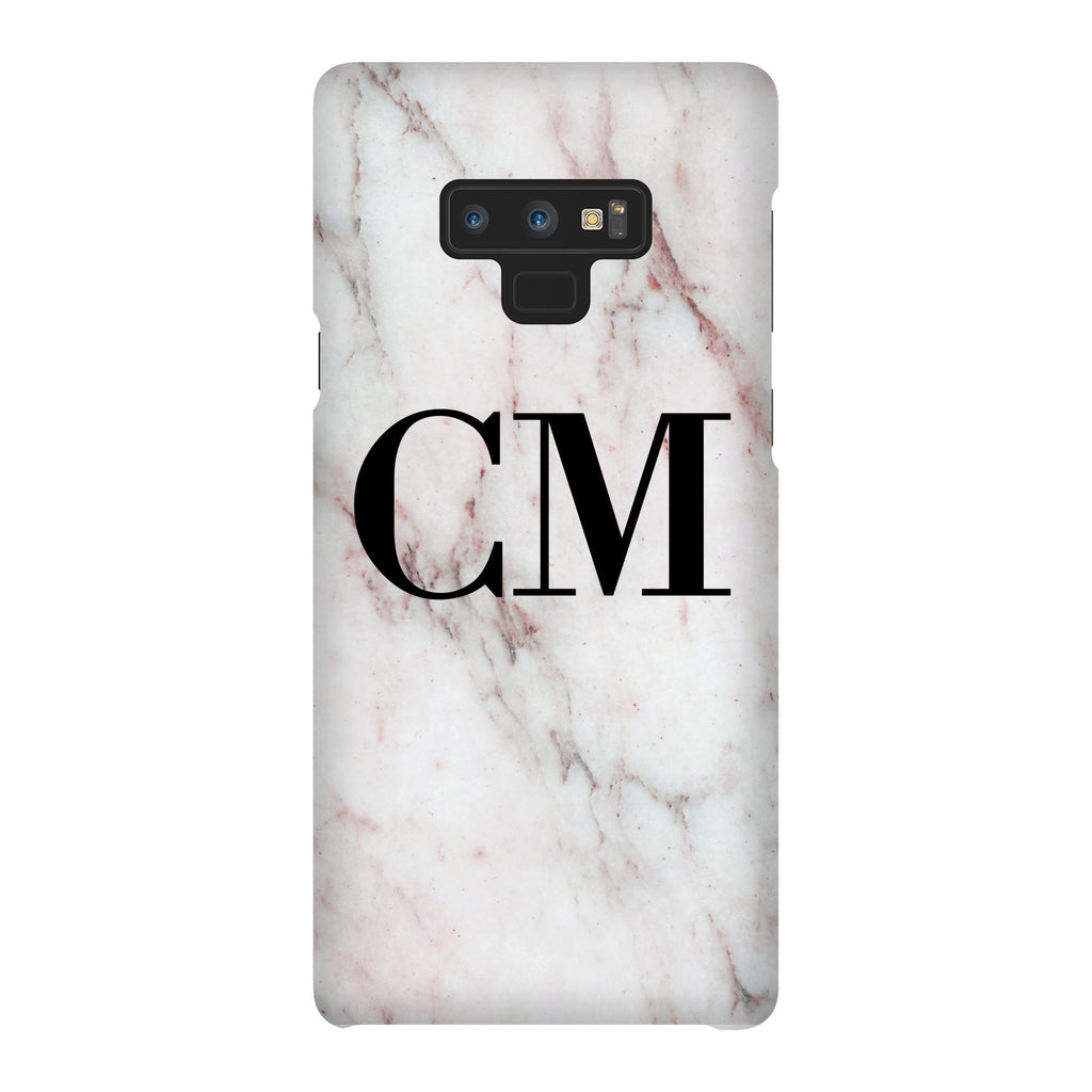 Personalised White x Rosa Marble Initials Samsung Galaxy Note 9 Case
