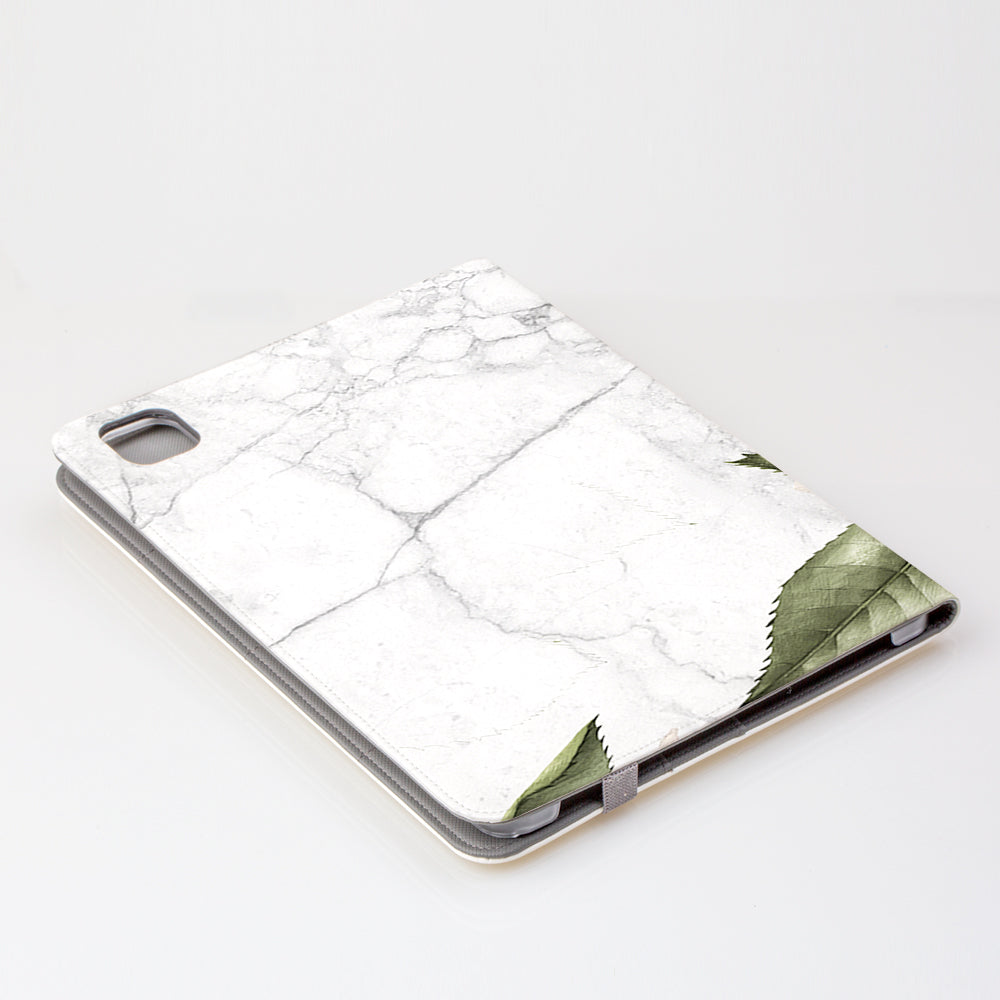 Personalised White Floral Marble Initials iPad Pro Case