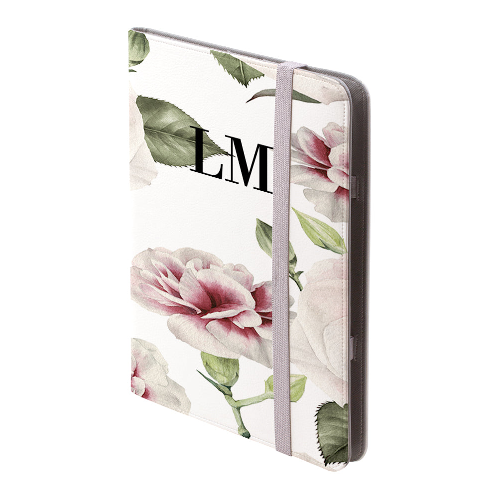 Personalised White Floral Rose Initials iPad Pro Case