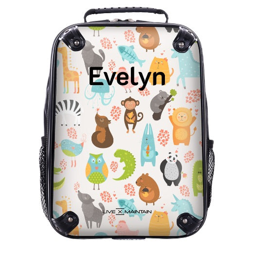 Personalised Zoo Animals Name Kids Backpack