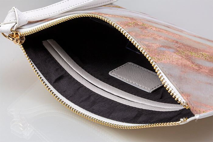 Personalised Aprilia Marble Leather Clutch Bag