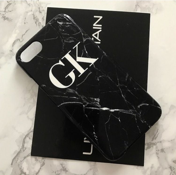 Personalised Black Marble Initials iPhone 5/5S/SE Case