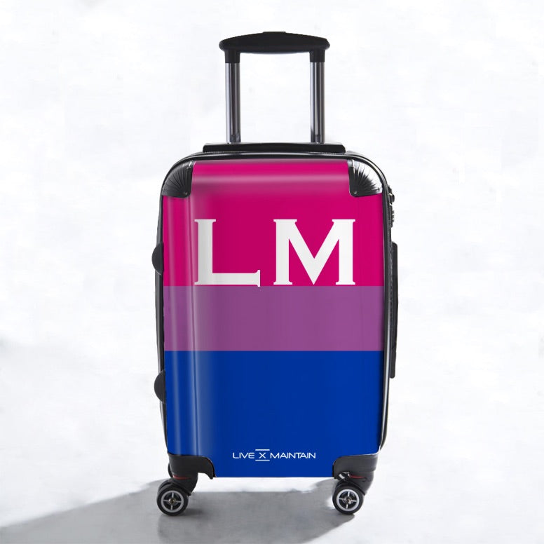 Personalised Bisexual Pride Flag Initials Suitcase