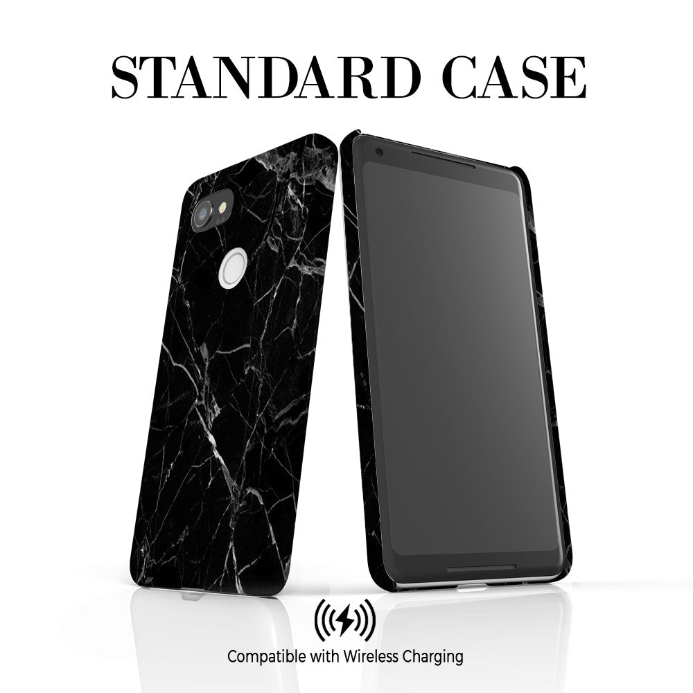 Personalised Black Marble Initials Google Pixel 2 XL Case