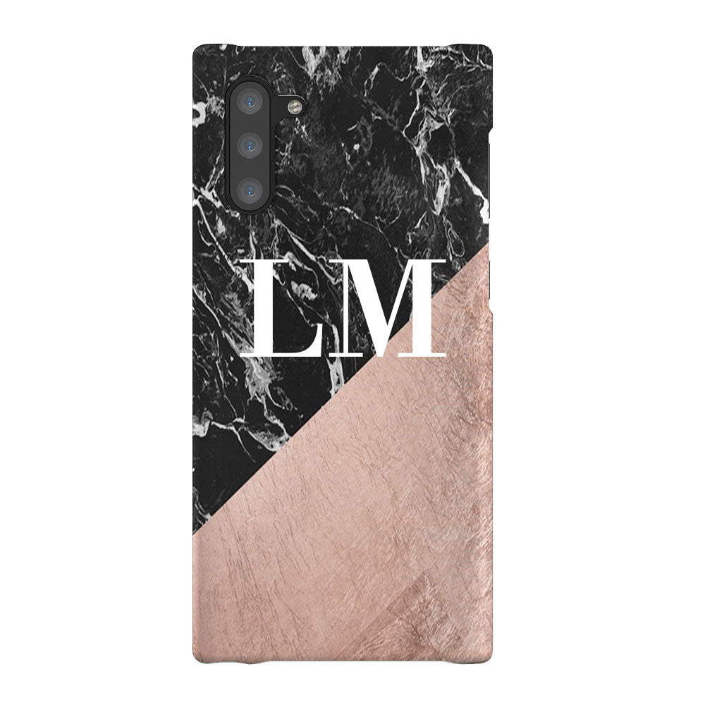 Personalised Black x Rose Gold Marble Samsung Galaxy Note 10 Case