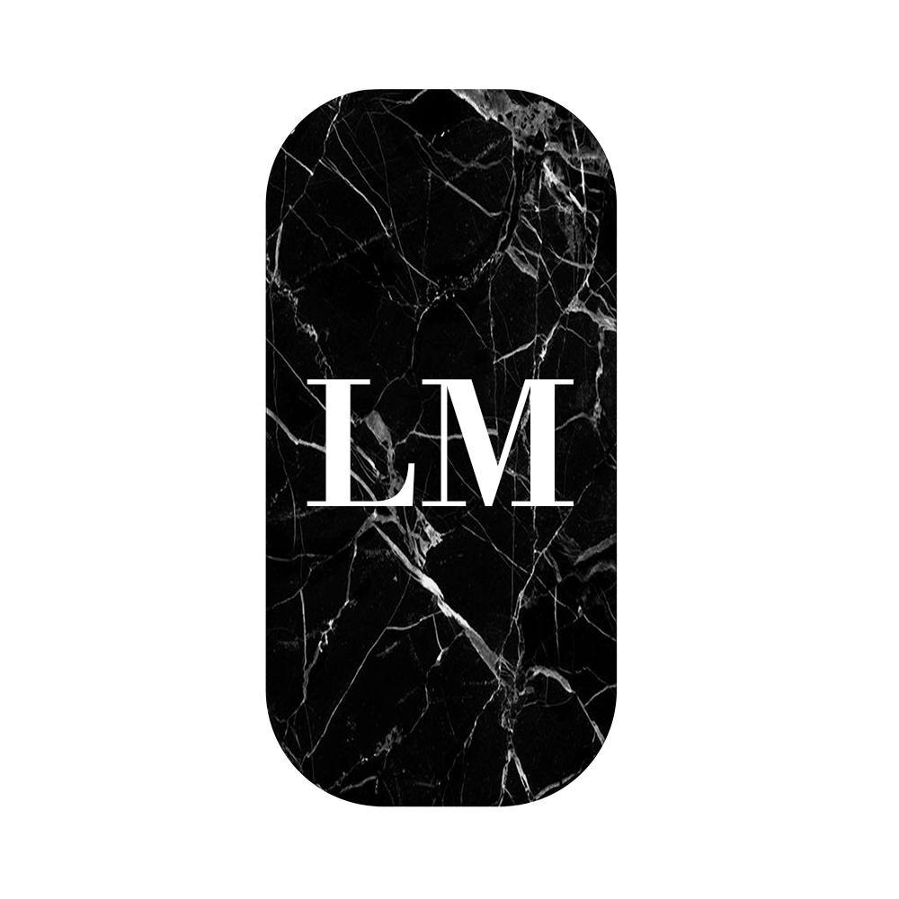 Personalised Black Marble Initials Clickit Phone grip