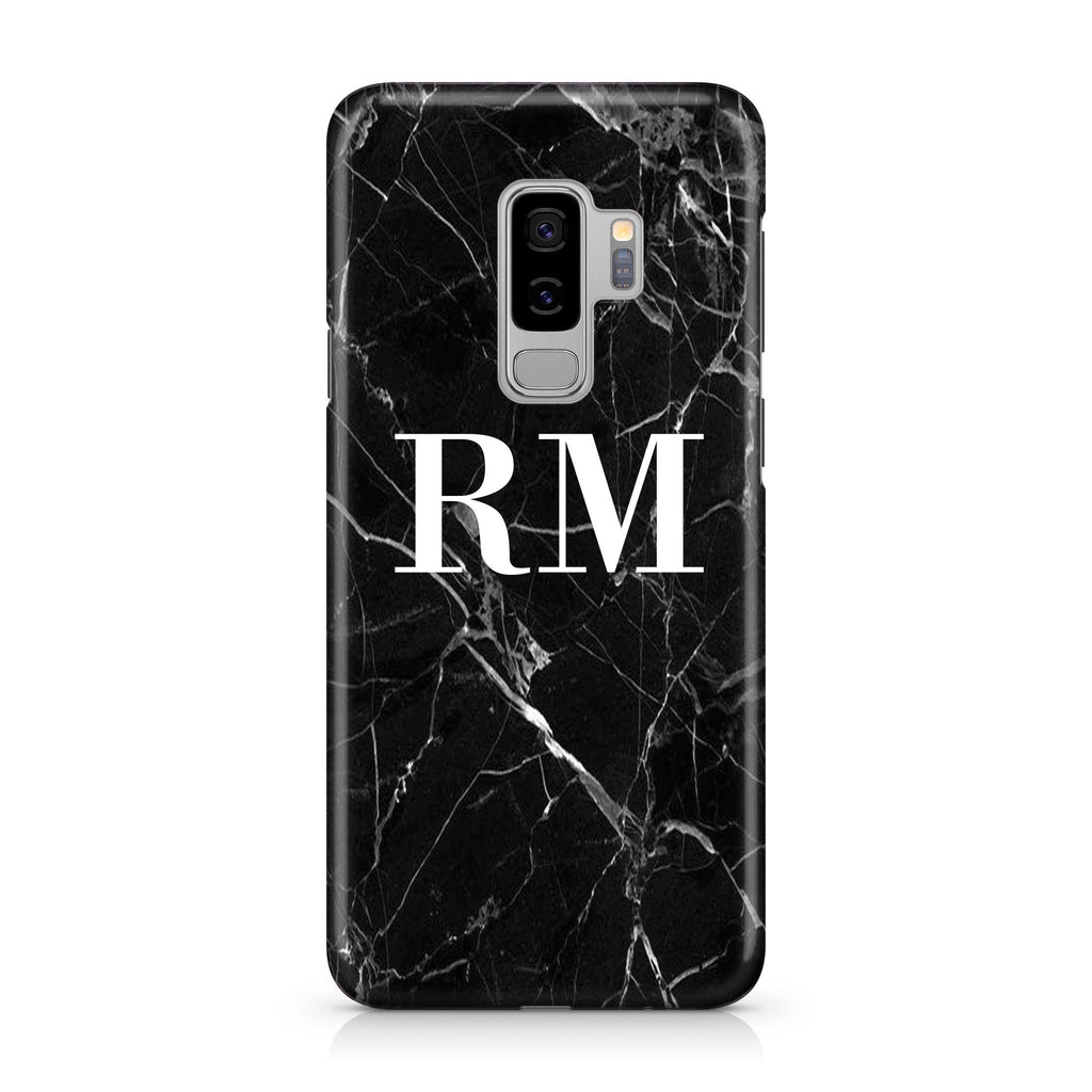 Personalised Black Marble Initials Samsung Galaxy S9 Plus Case