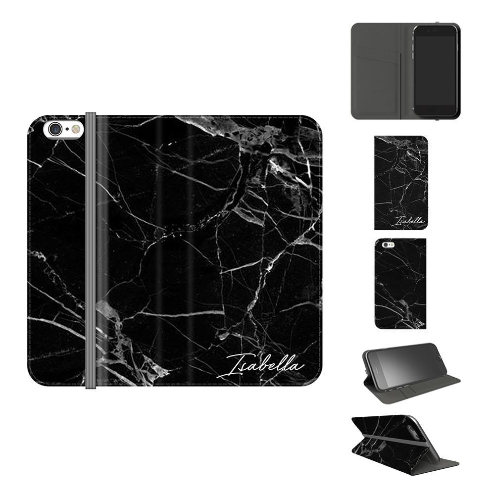 Personalised Black Marble Initials iPhone 6/6s Case