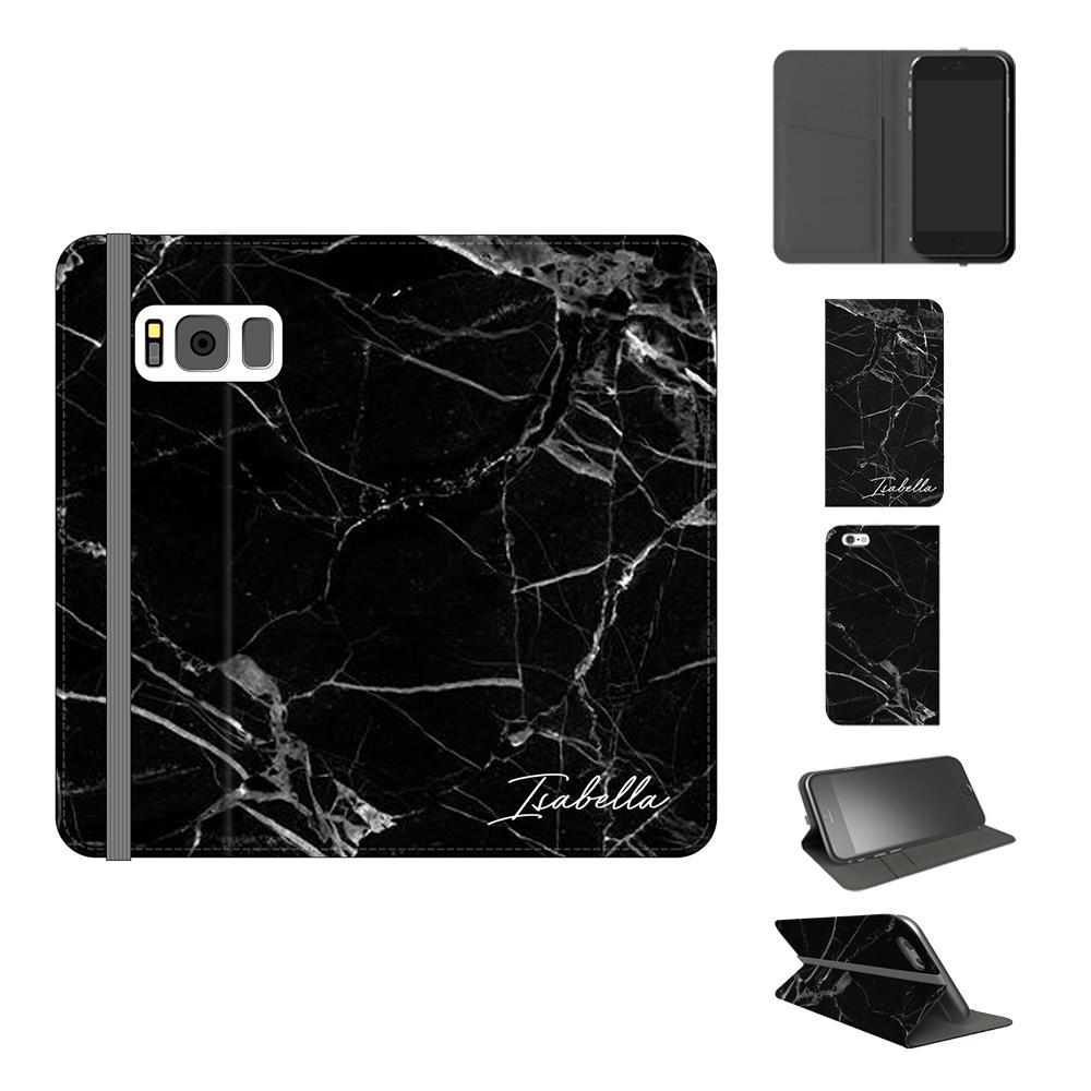 Personalised Black Marble Name Samsung Galaxy S8 Plus Case