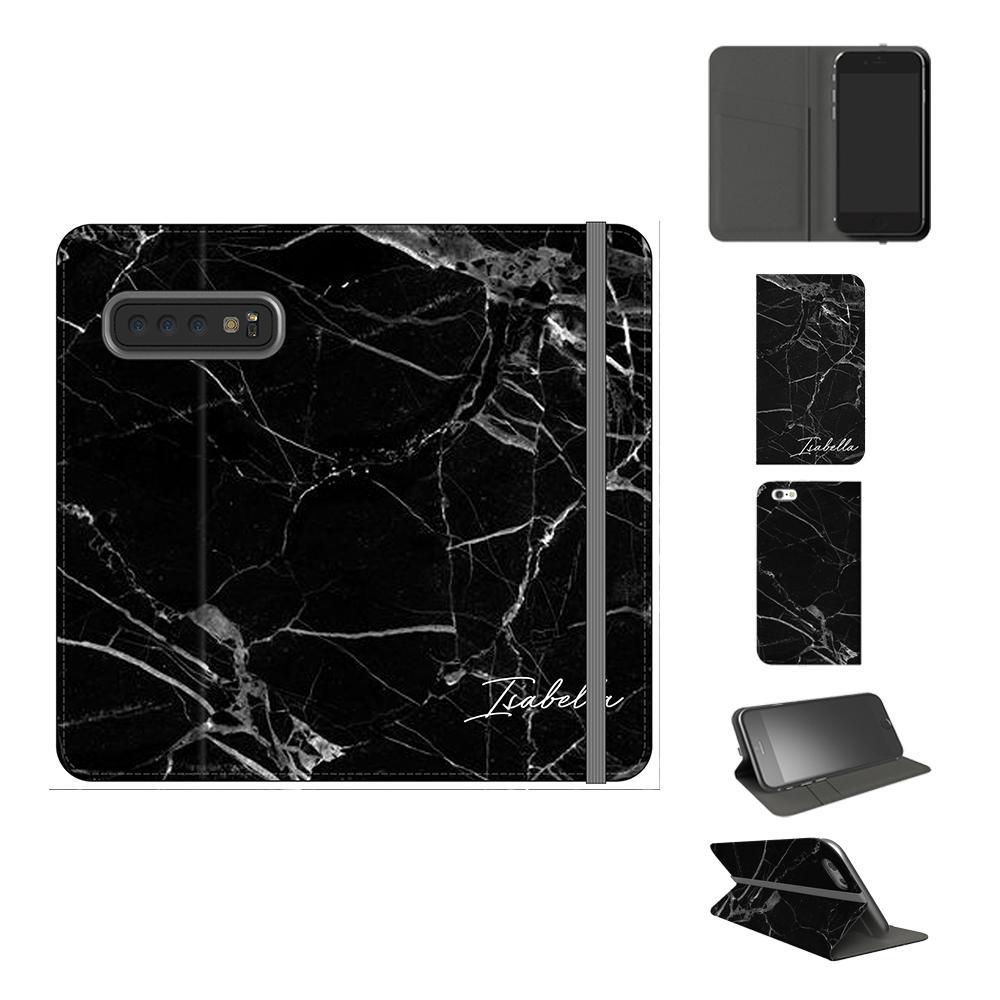 Personalised Black Marble Name Initials Huawei P10 Plus Case