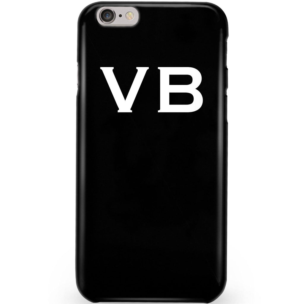 Personalised Black x White Top Initials iPhone 6/6s Case