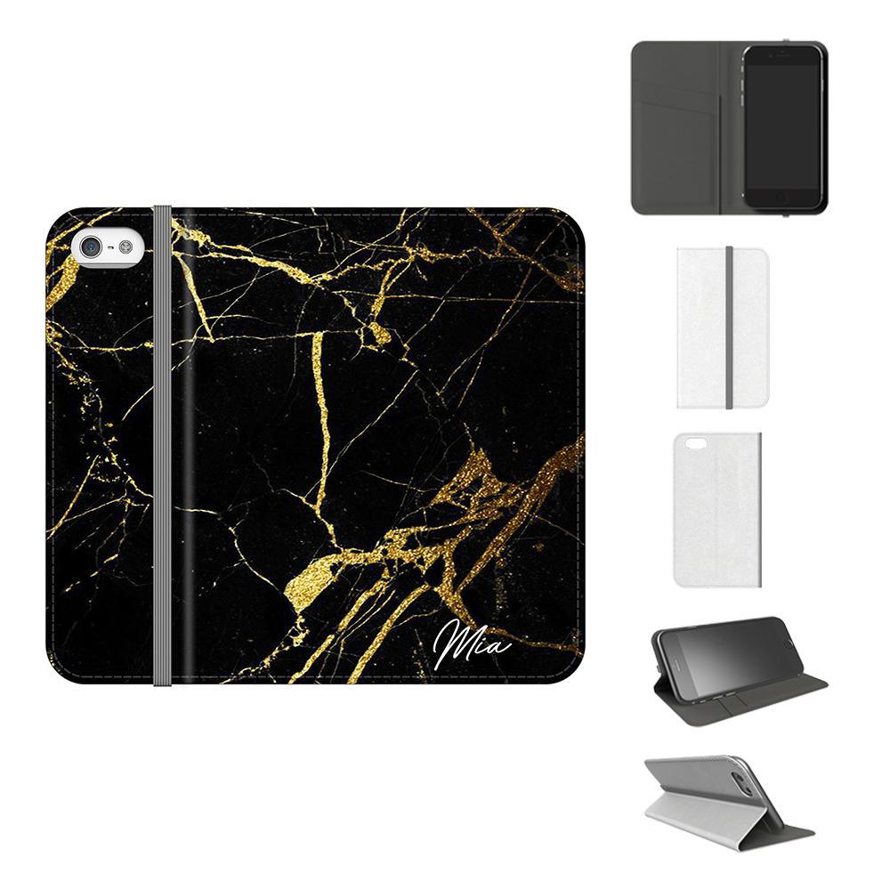 Personalised Black x Gold Marble Initials  iPhone 5/5s/SE (2016) Case