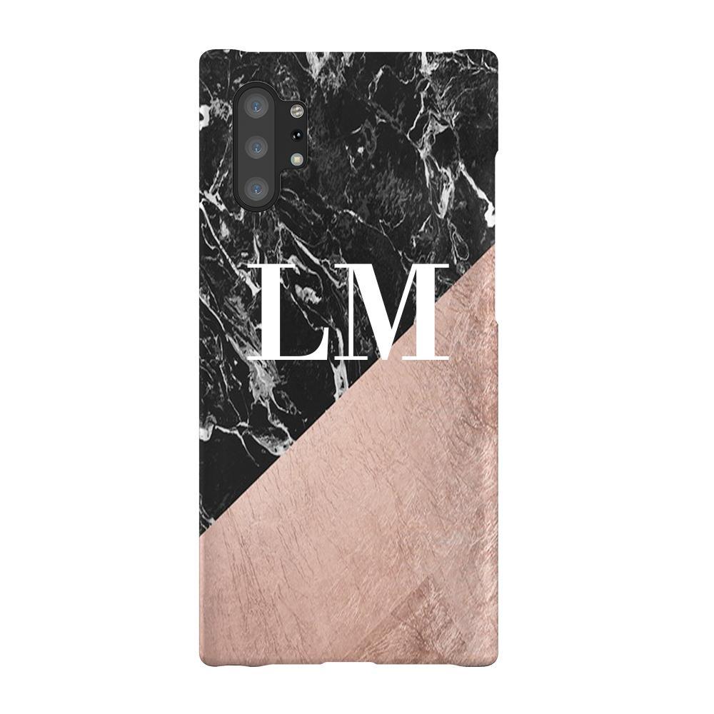 Personalised Black x Rose Gold Marble Samsung Galaxy Note 10+ Case