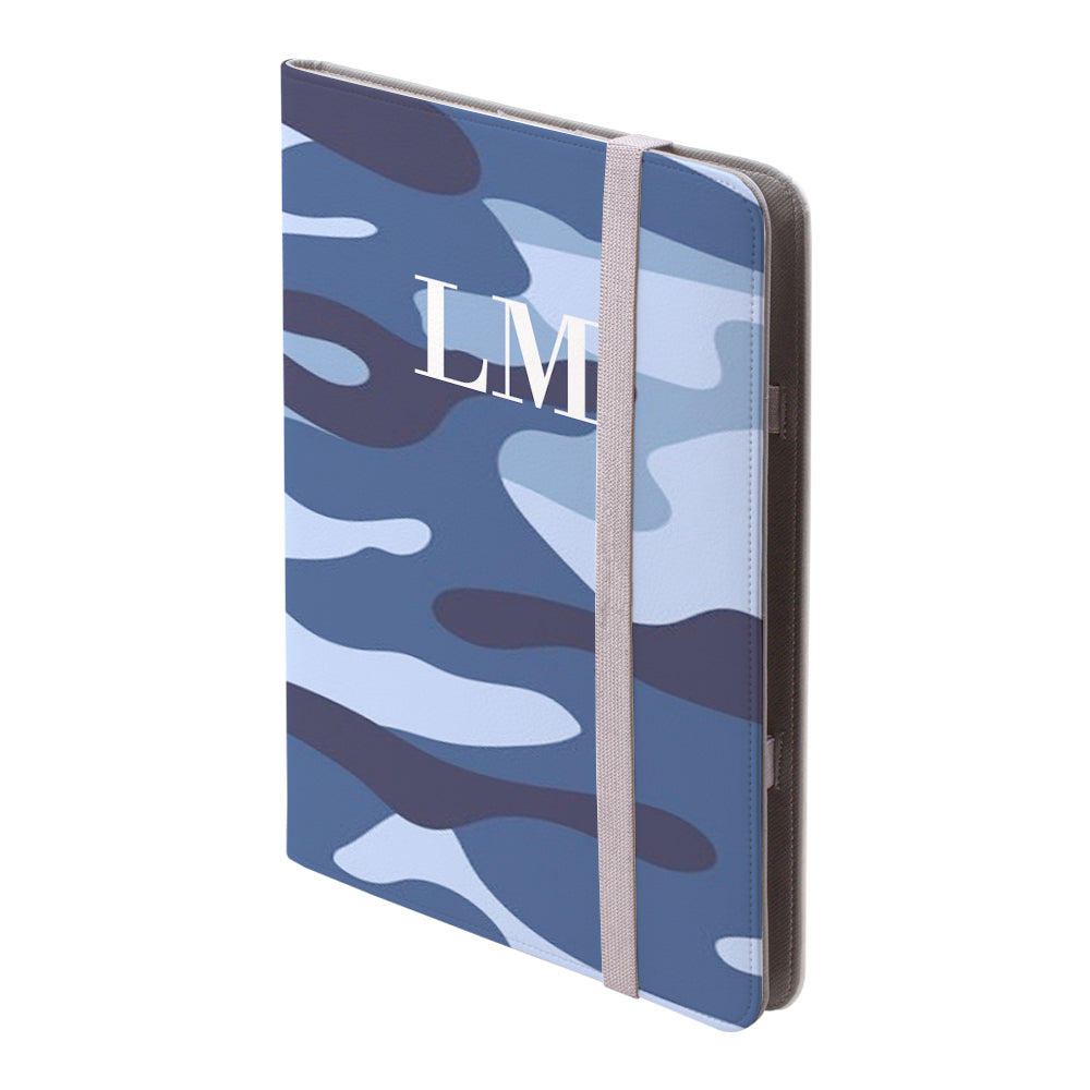 Personalised Cobalt Blue Camouflage Initials iPad Pro Case