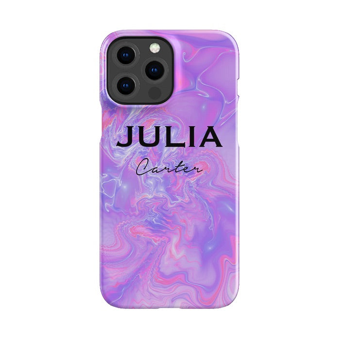 Personalised Phone Cosmic Purple Marble Name Phone Cover