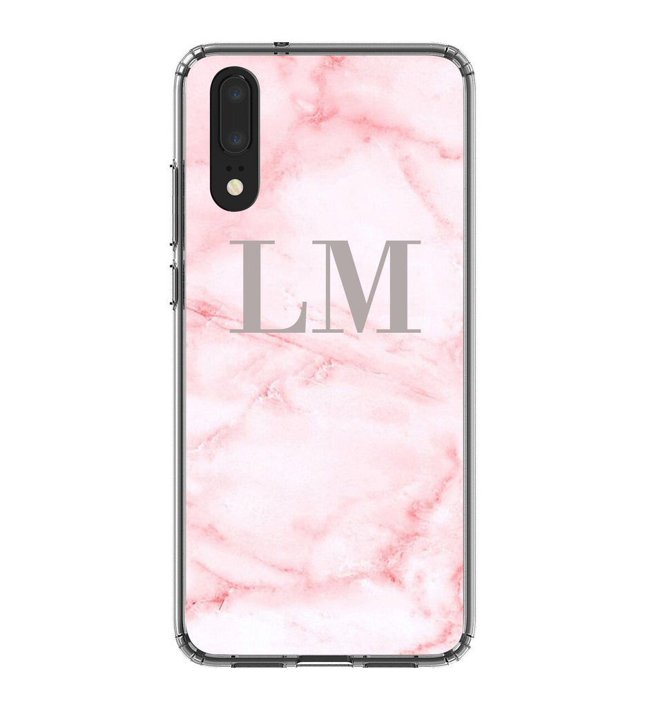 Personalised Cotton Candy Marble Initials Huawei P20 Case