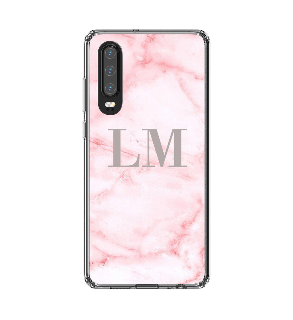 Personalised Cotton Candy Marble Initials Huawei P30 Case