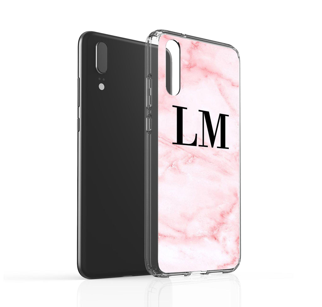 Personalised Cotton Candy Marble Initials Huawei P20 Case
