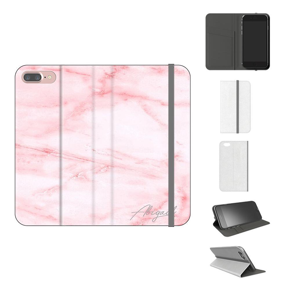 Personalised Cotton Candy Bow Marble Initials iPhone 8 Plus Case