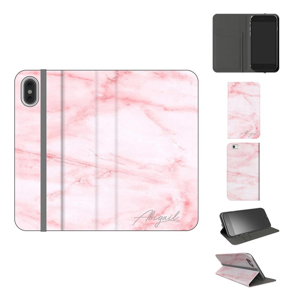Personalised Cotton Candy Marble Initials iPhone XS Case
