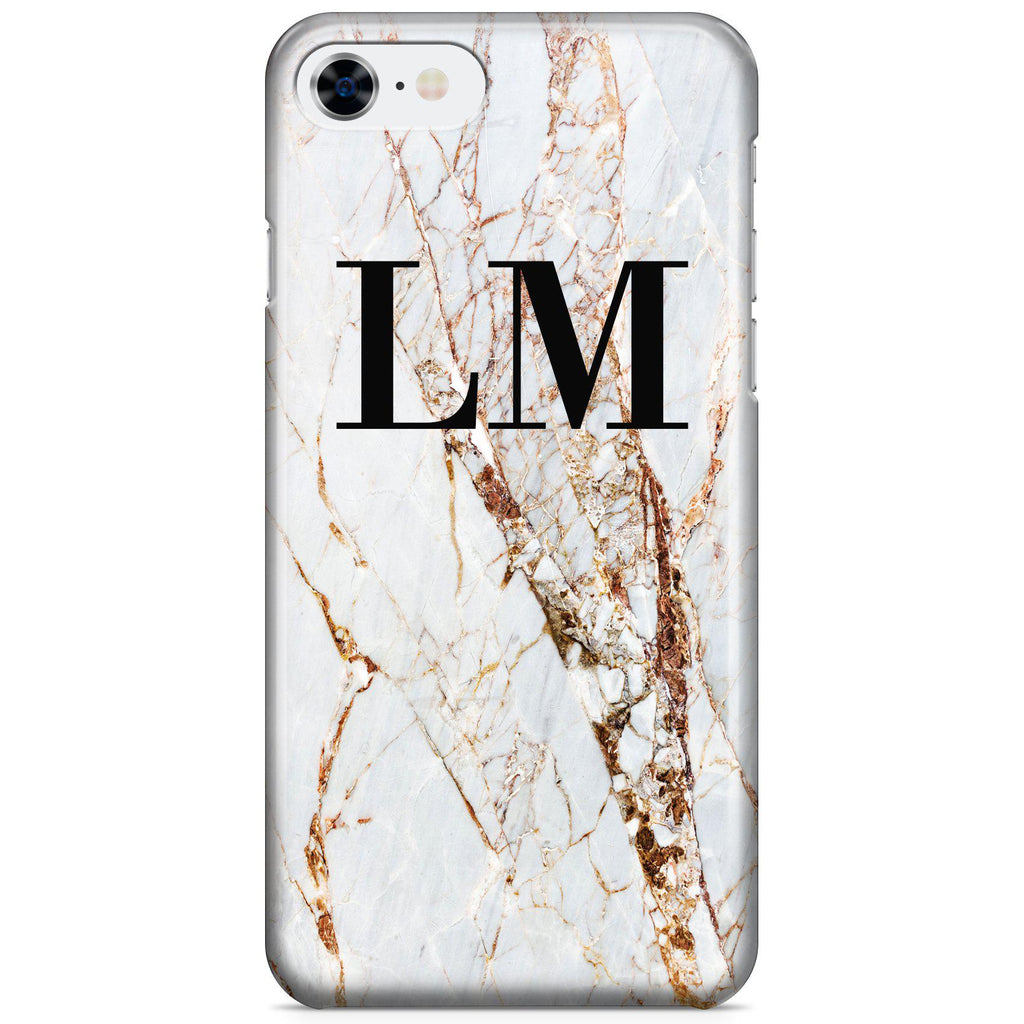 Personalised Cracked Marble Initials iPhone SE Case