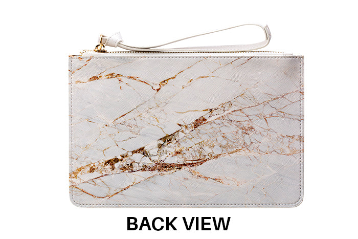Personalised Cracked Marble Leather Clutch Bag