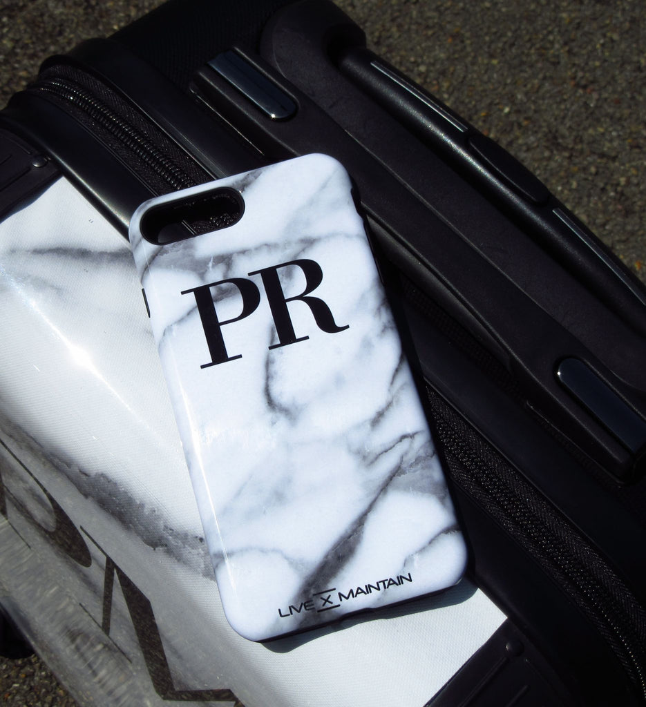 Personalised Pentelic Marble Initials iPhone XS Max Case