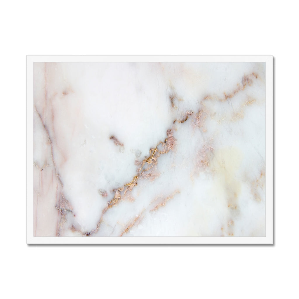 Gold Stained Marble Canvas Framed Print